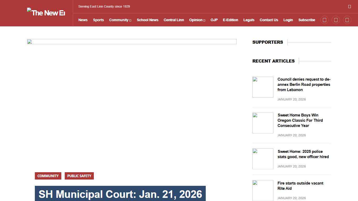SH Municipal Court: Jan. 21, 2026 - The New Era